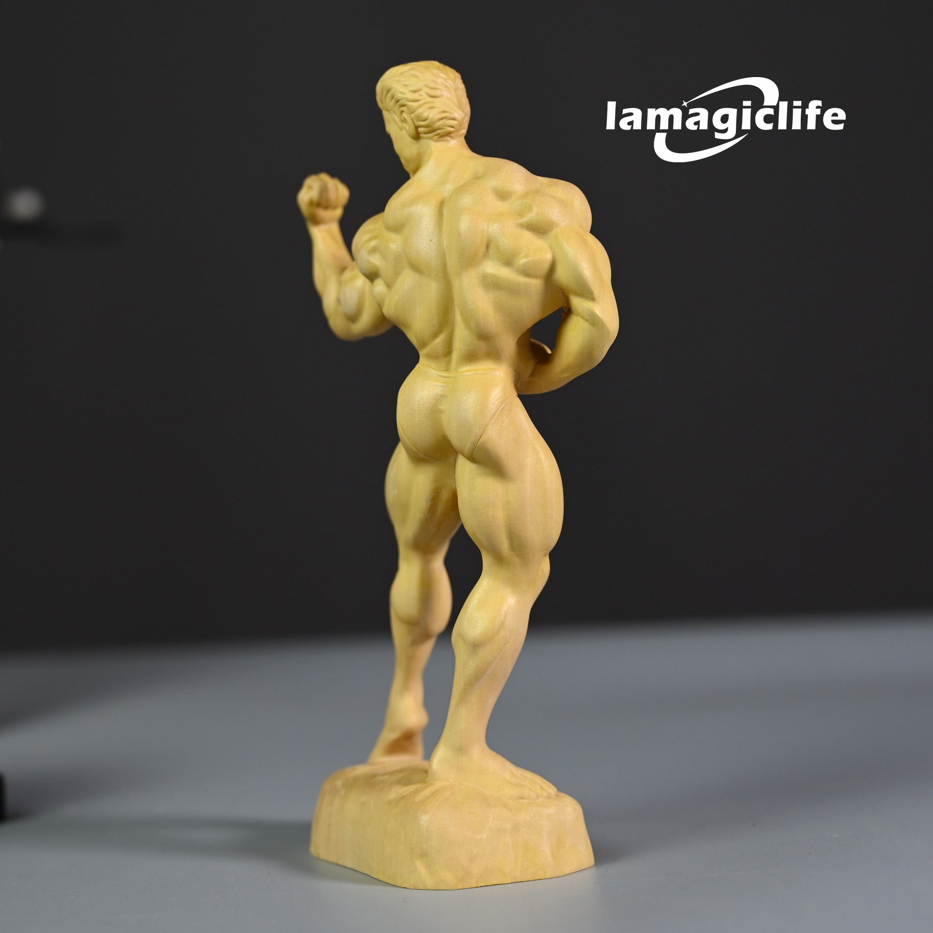 Lamagiclife Artisan Crafted Muscular Gentleman Sculpture in Pure Handcrafted Yellow Boxwood