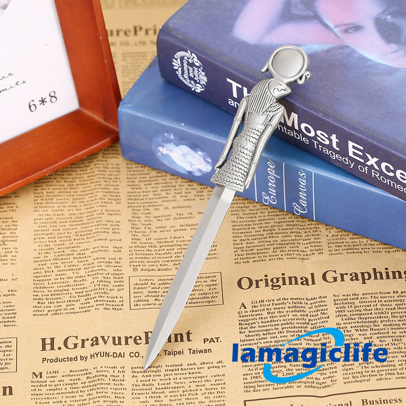 Lamagiclife Antique Zinc Alloy Letter Opener Egyptian-inspired, Multipurpose Tool Unique Metal Craft Gift