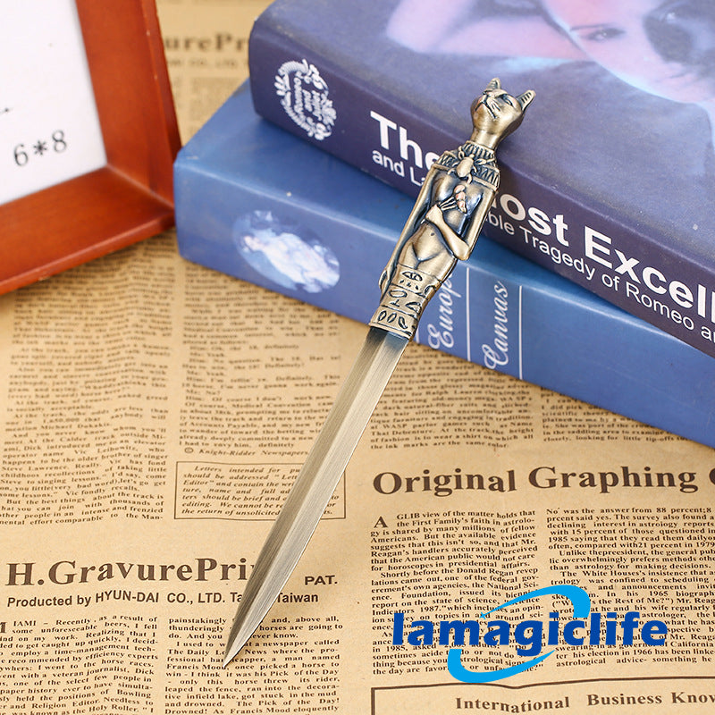 Lamagiclife Antique Zinc Alloy Letter Opener Egyptian-inspired, Multipurpose Tool Unique Metal Craft Gift