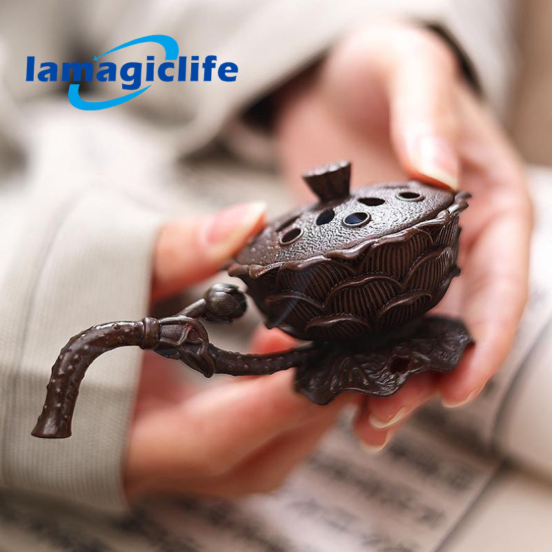 Lamagiclife Antique Bronze Hand Warmer Exquisite Aromatherapy Decor and Incense Burner