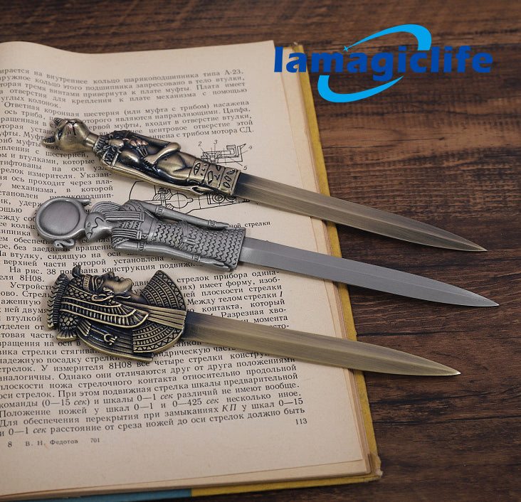 Lamagiclife Antique Zinc Alloy Letter Opener Egyptian-inspired, Multipurpose Tool Unique Metal Craft Gift