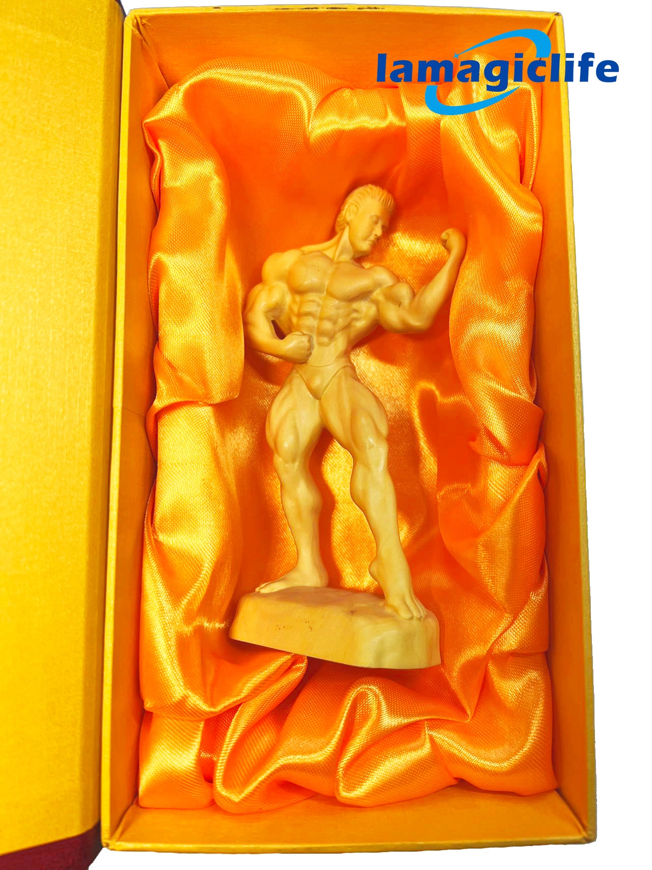 Lamagiclife Artisan Crafted Muscular Gentleman Sculpture in Pure Handcrafted Yellow Boxwood
