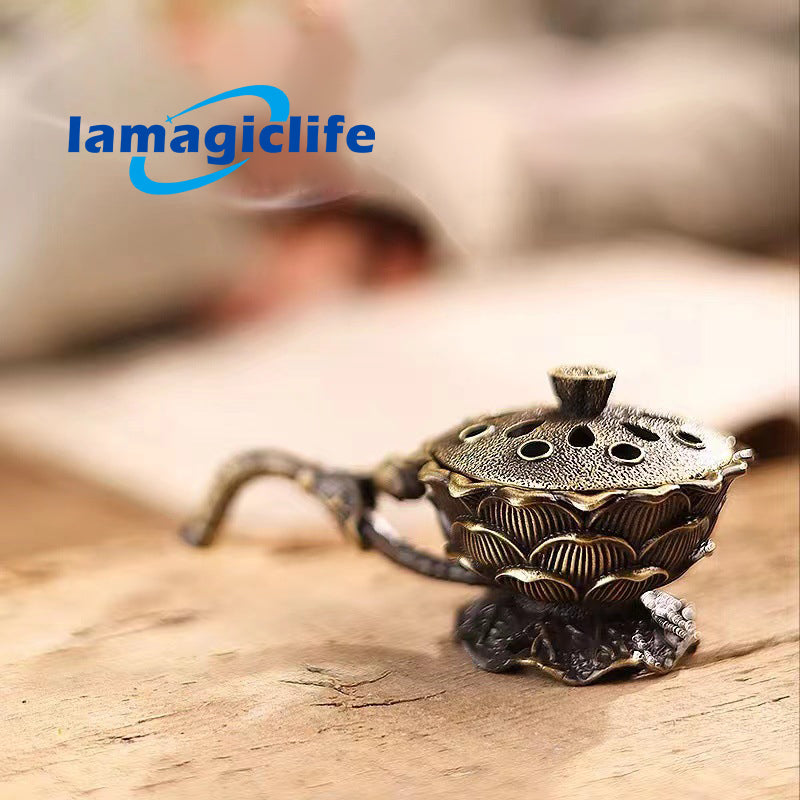 Lamagiclife Antique Bronze Hand Warmer Exquisite Aromatherapy Decor and Incense Burner
