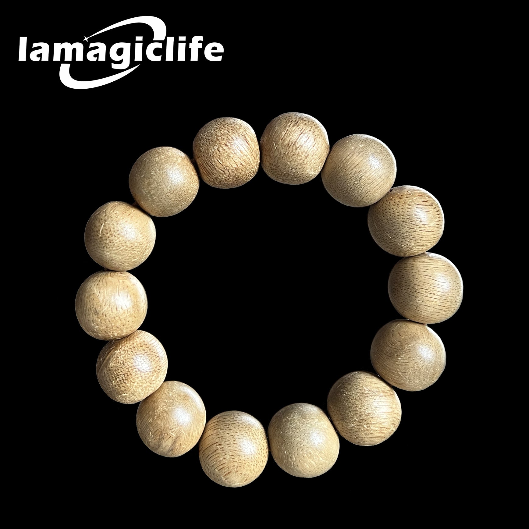 Lamagiclife Handcrafted Elegance: 14-Bead Vietnamese Sandalwood Prayer Bracelet