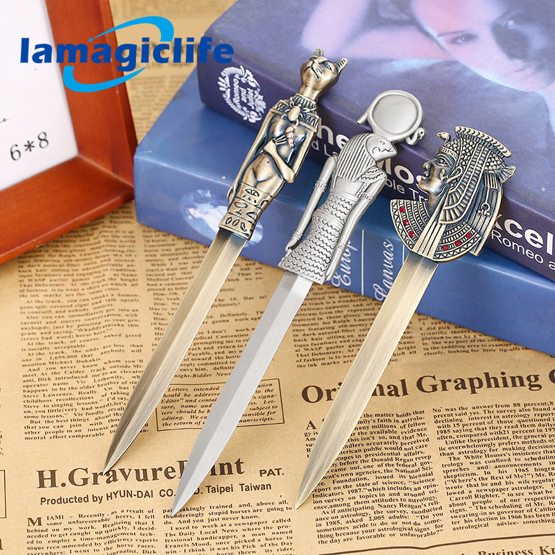 Lamagiclife Antique Zinc Alloy Letter Opener Egyptian-inspired, Multipurpose Tool  Unique Metal Craft Gift