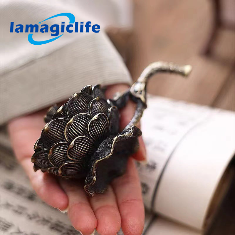 Lamagiclife Antique Bronze Hand Warmer Exquisite Aromatherapy Decor and Incense Burner