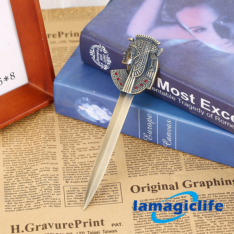 Lamagiclife Antique Zinc Alloy Letter Opener Egyptian-inspired, Multipurpose Tool  Unique Metal Craft Gift