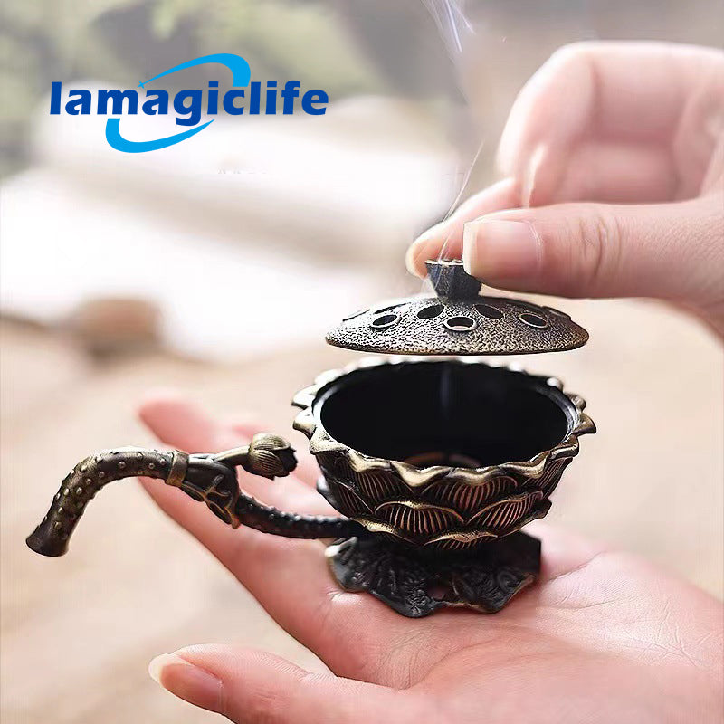 Lamagiclife Antique Bronze Hand Warmer Exquisite Aromatherapy Decor and Incense Burner