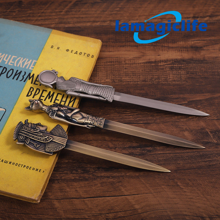 Lamagiclife Antique Zinc Alloy Letter Opener Egyptian-inspired, Multipurpose Tool  Unique Metal Craft Gift