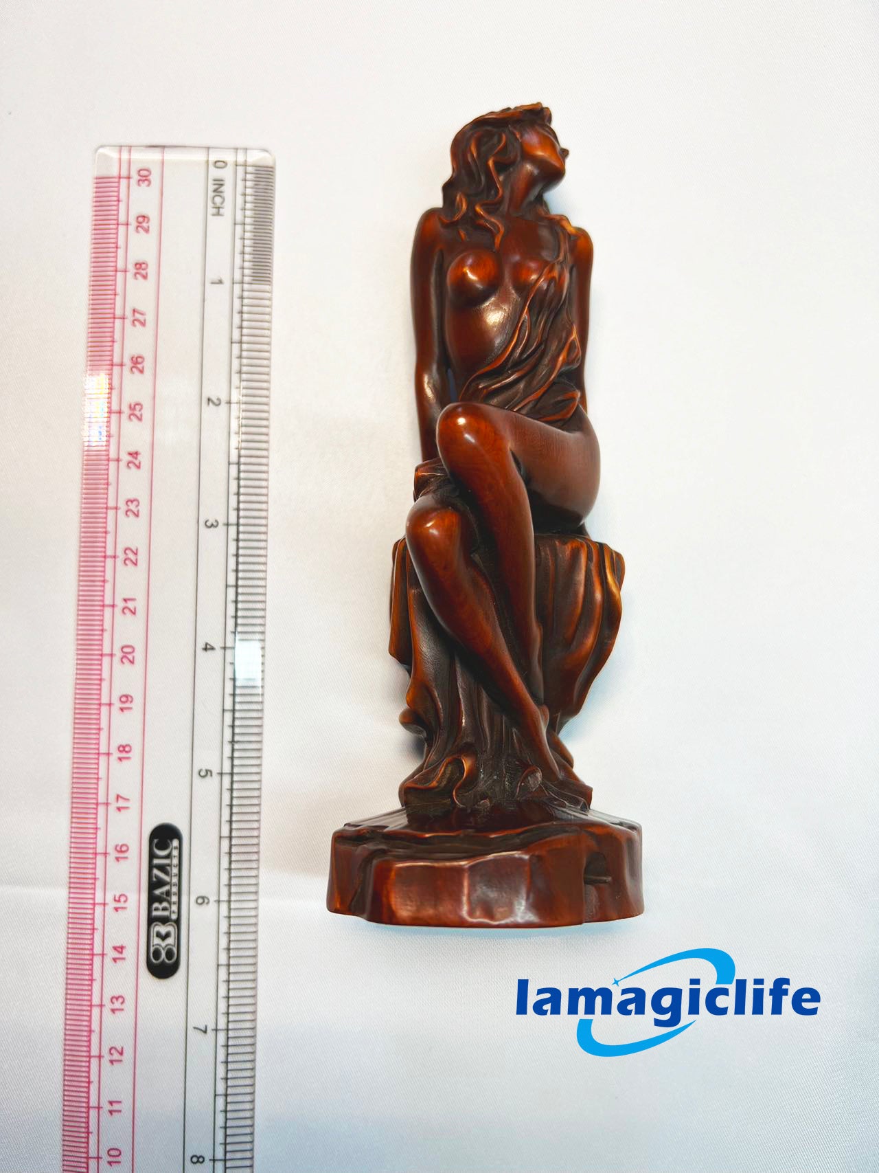 Artisan Lamagiclife Crafted Elegance Antique-Inspired Goddess Sculpture in Pure Handcrafted Yellow Boxwood