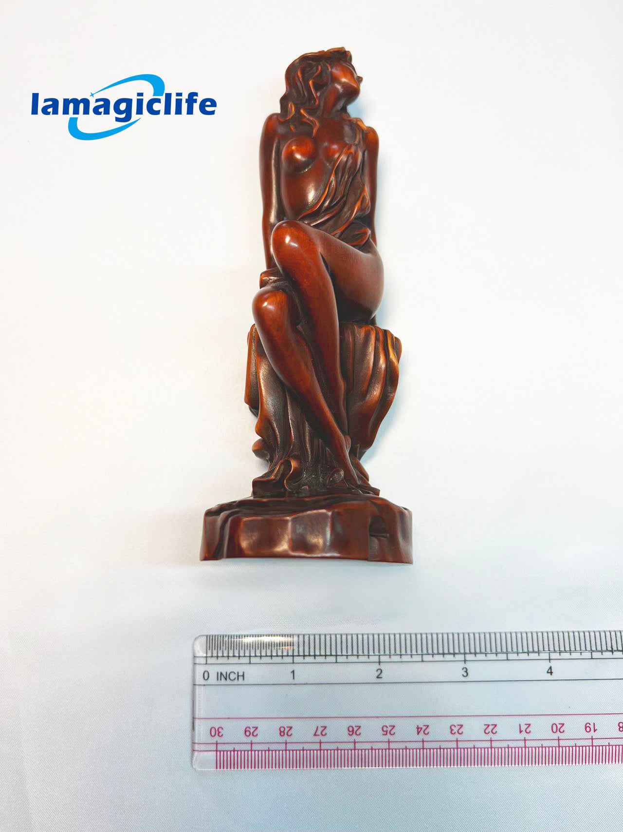 Artisan Lamagiclife Crafted Elegance Antique-Inspired Goddess Sculpture in Pure Handcrafted Yellow Boxwood